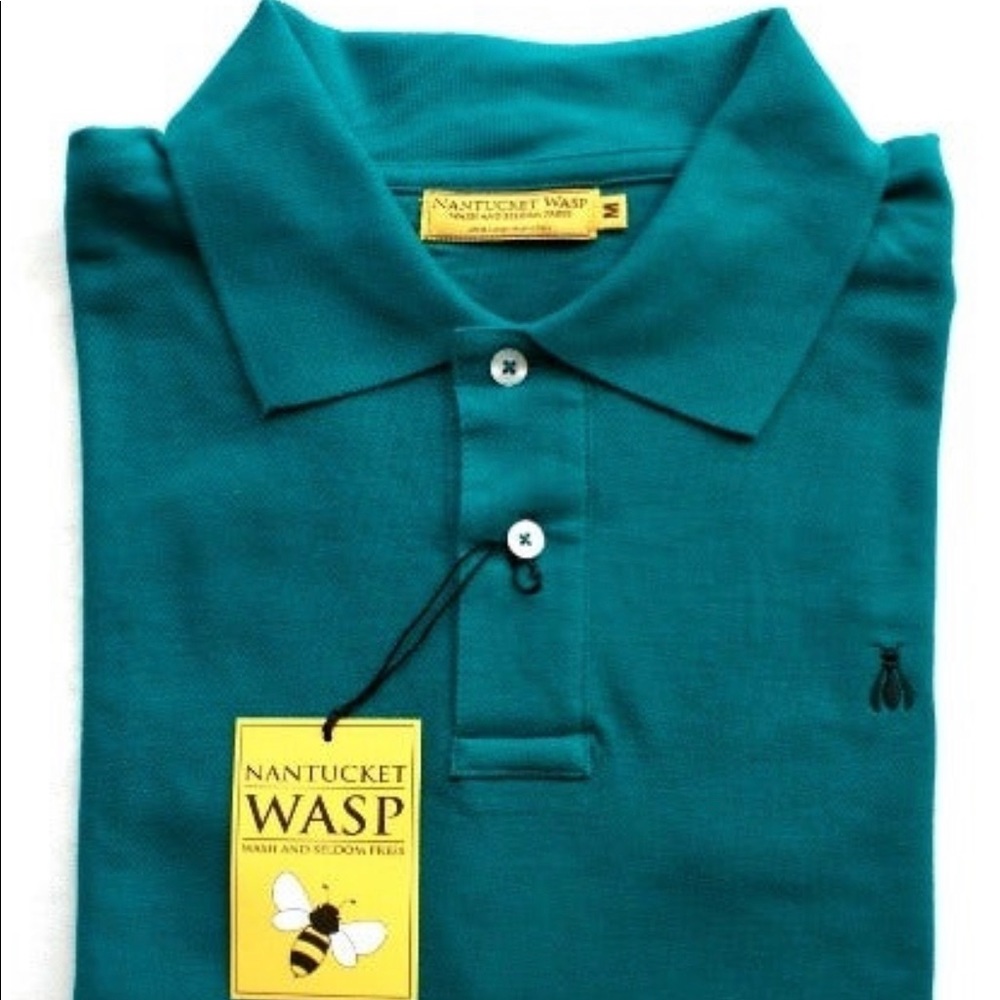 The original Nantucket WASP 'Brant Point' Polo made from 100% pique cotton. Teal